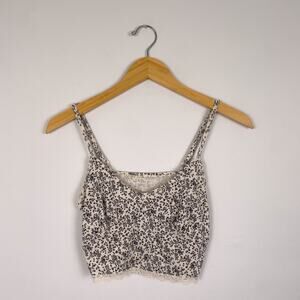 American Eagle Sleepwear Floral Lace Crop Tank Top Medium